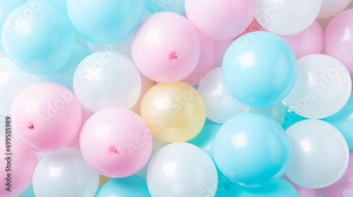 Background of multicolored balloons. Copy space for text