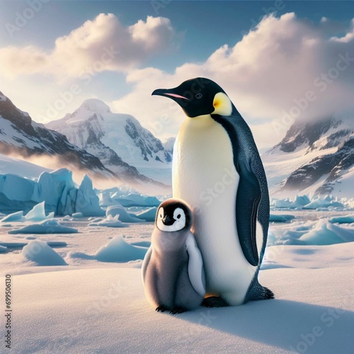 penguin on the ice