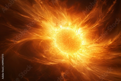 Burning atmosphere of red giant star photo