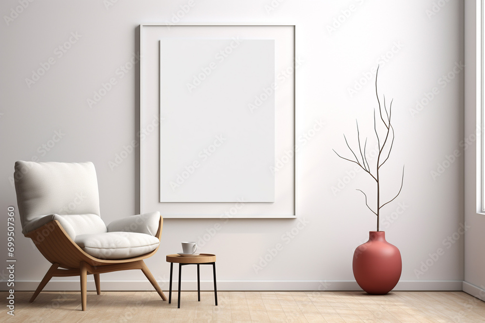 Minimalist Poster Frame Mockup created with Generative AI