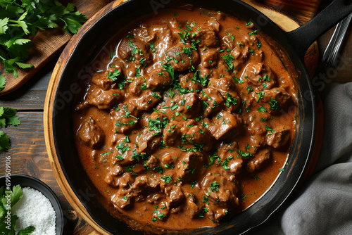 Deliciously Creamy Keto Beef Stroganoff Recipe - Low-Carb, Gluten-Free, Created with Generative AI Tools photo