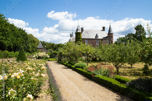 The gardens of Zuylen Castle in the village of Oud-Zuilen near the city of Utrecht.