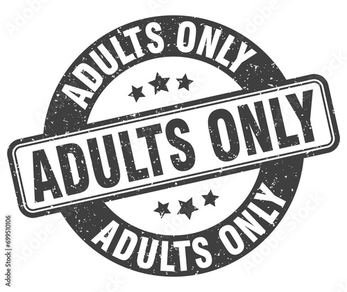 adults only stamp. adults only label. round grunge sign