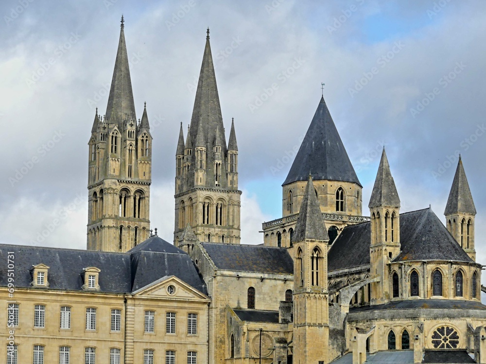 Caen, August 2023 - Visit the magnificent city of Caen, capital of Normandy. View of religious monuments