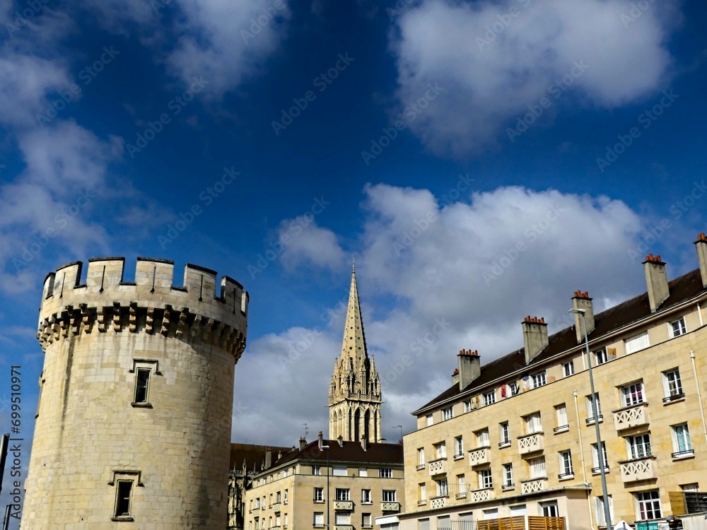Caen, August 2023 - Visit the magnificent city of Caen, capital of Normandy. View of the castle