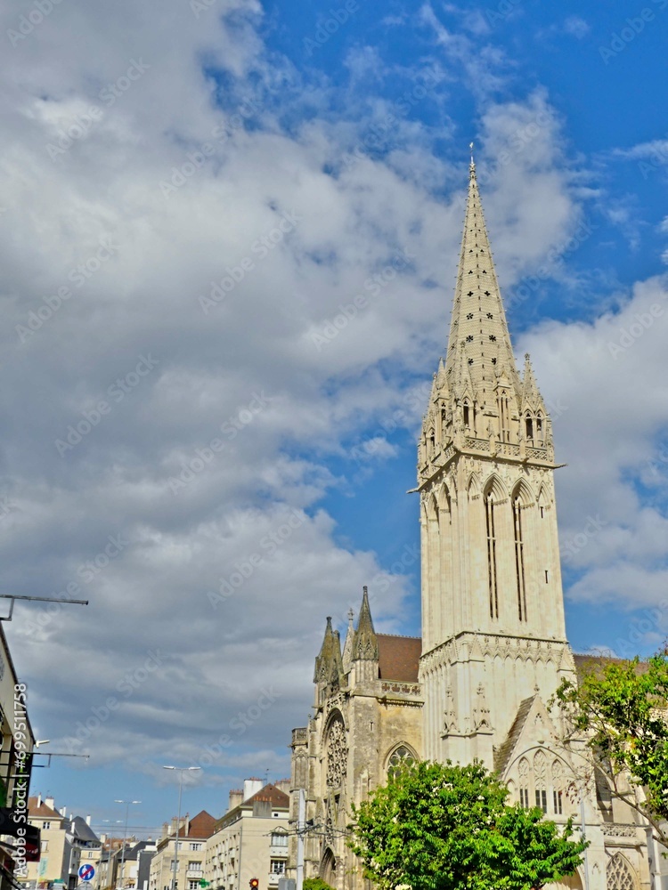 Caen, August 2023 - Visit the magnificent city of Caen, capital of Normandy. View of religious monuments