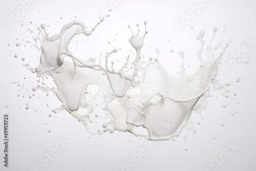 Abstract. Milk background splashing on the air. Isolation on white background. © ภวัต สายวงค์