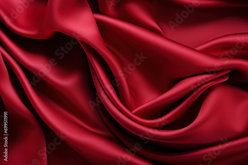 Abstract background Red cloth streamer luxury 3D render