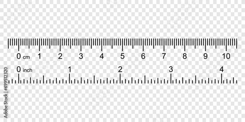 ruler with numbers for measuring length photo