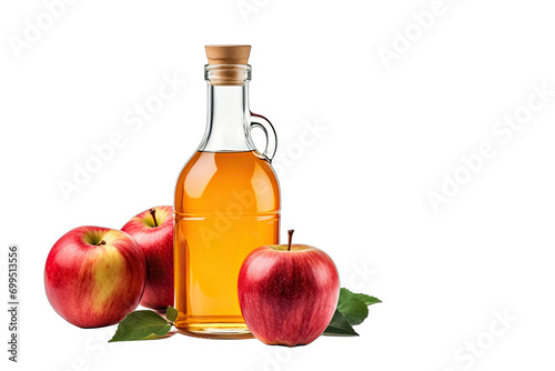Fresh Apple Juice At Bottle On Transparent Background