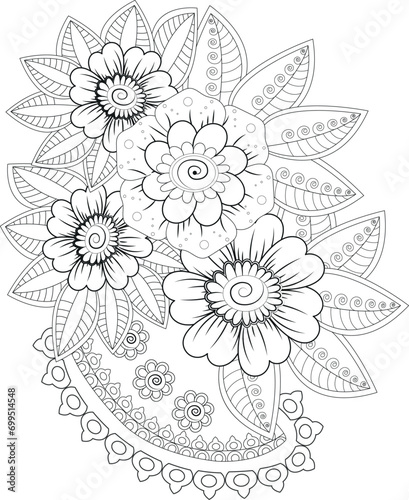 Flower adults coloring page
