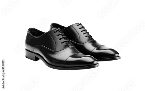 Refined Simplicity: Elegant Comfort in Modern Shoes, Timeless Black Isolated on Transparent Background PNG.