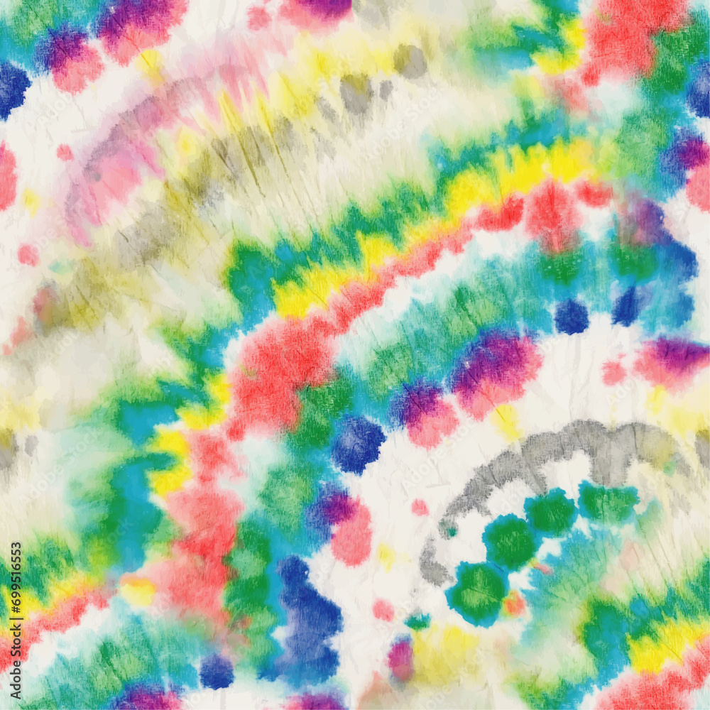 Fototapeta premium Tie Dye Stripy Art. Vector Grunge Peace. Rainbow Stripe Pattern. Vector Grunge Background. Seamless Tie Dye. White Endless Tye Dye. Brush Background Paint. Pastel Stripe Paint. Rainbow Dyed Print.