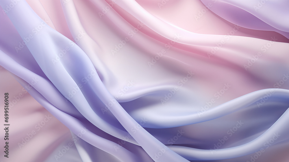 Obraz premium Abstract pastel color wavy silk background. Elegant and luxurious soft waves with shiny pastel colors.