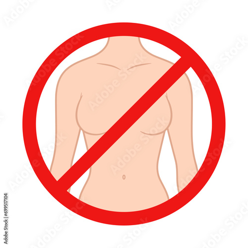 No Nudity or Naked Sign on White Background