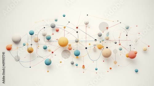 A high-definition, 8K, abstract image showing a complex array of geometric shapes, including triangles, circles, and hexagons, in a symphony of pastel colors