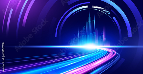 Gradient smart city and high speed background
