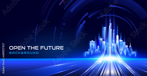 Gradient smart city and high speed background