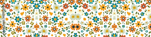 flowers seamless pattern design or colorful flowers seamless pattern vector design