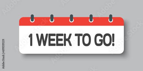 Countdown weekly calendar icon - 1 week to go photo