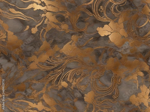 Bronze Elegance: Metallic Patterns Background in Opulent Symmetry