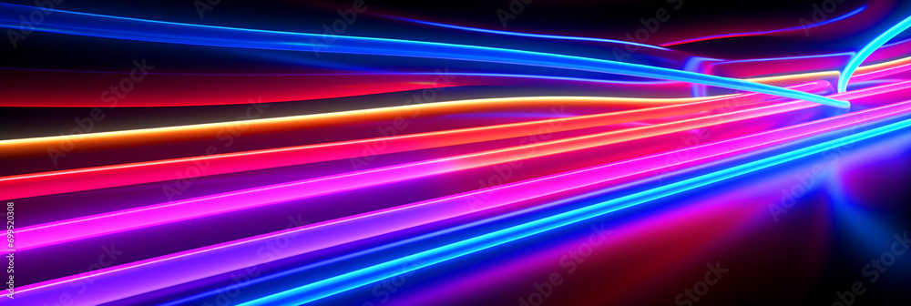 Colorful neon lights glowing background - ai generative Colorful neon lights glowing background - ai generative