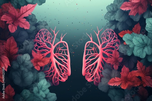 Spongy Lungs nature. Clean healthy air. Generate Ai