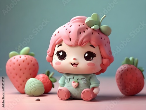 cute strawberry,generative ai