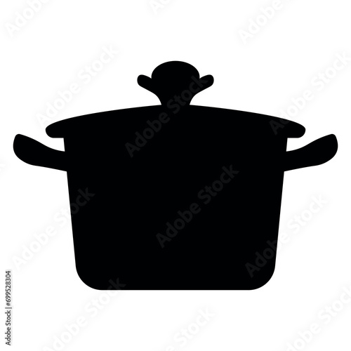 Pot black vector icon on white background
