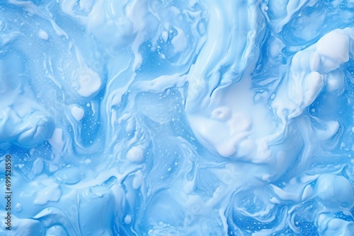Blue and white light soap foam abstract background, wallpaper, banner © Valery
