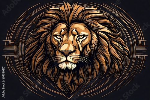 lion head vector generated by AI technology