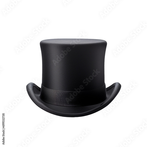 Black Top hat isolated on transparent, generative AI