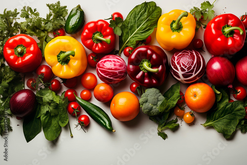 Variety of vegan, plant based protein food, healthy raw vegetables. Composition with fresh vegetables on white background. Vegetarian concept.