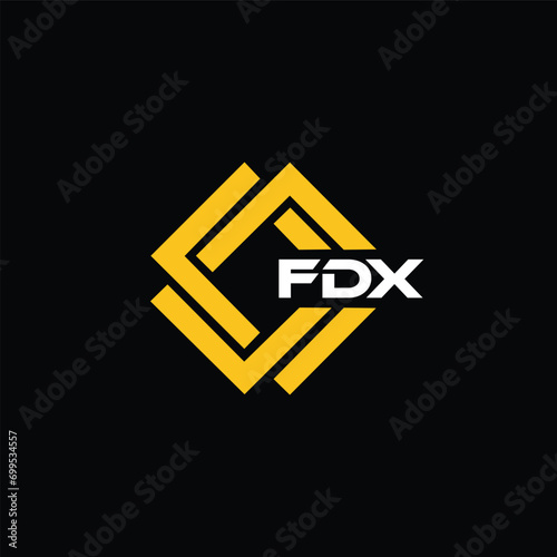 FDX letter design for logo and icon.FDX typography for technology, business and real estate brand.FDX monogram logo. photo