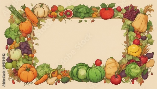 frame of vegetables and fruits/harvest/autumn photo