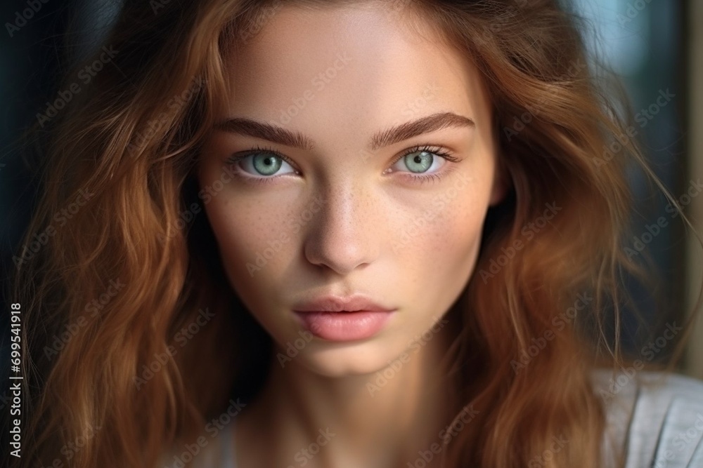 Natural beaty caucasian woman face natural makeup beautiful female Natural beaty caucasian woman face natural makeup beautiful female