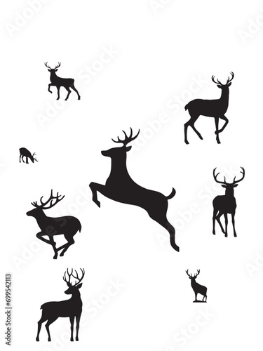 deer silhouette set