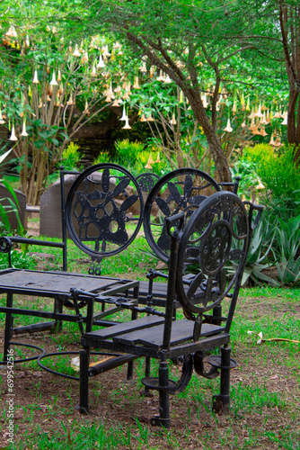 Stunning garden in an African savannah lodge, Hazyview, South Africa photo