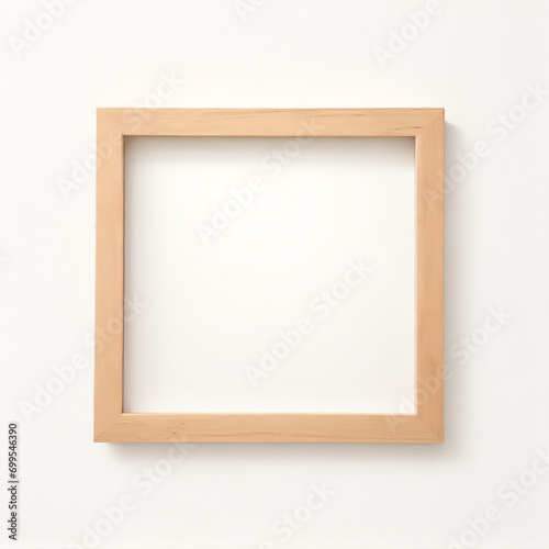 Leere hölzerne Bilderrahmen-Attrappe isoliert auf transparentem Hintergrund, horizontale Landschaftsgrafik-Vorlage für Foto, Bild, Bild, Wandkunst, Text, Zitat. Rahmen aus hellem Eichenholz.