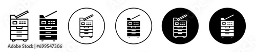 Copy Machine Icon outline. document photo copy electronic machine or printer and scanner vector flat symbol logo mark photo