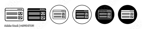 Native Advertising icon flat symbol. social media local ads promotion vector line art collection