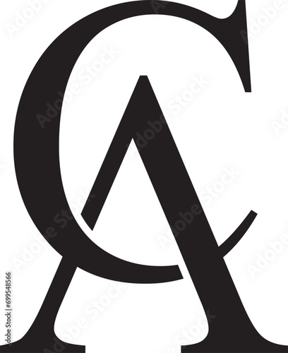 CA letter modern logo design