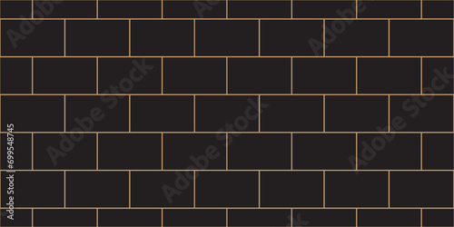 Dark black brick brown line wall background. concrete masonry construction stone block brick wallpaper. seamless building cement concrete wall grunge background. 