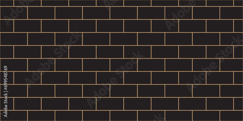 Dark black brick brown line wall background. concrete masonry construction stone block brick wallpaper. seamless building cement concrete wall grunge background.	
