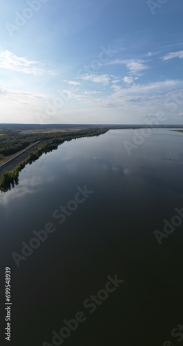 Wallpaper Mural Volga River, blue sky, strip of land. Landscapes of Russia. Torontodigital.ca