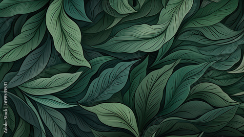 A sophisticated leafy pattern in abstract form  with intricate details and a balanced color palette  suitable for an elegant background Ai Generative