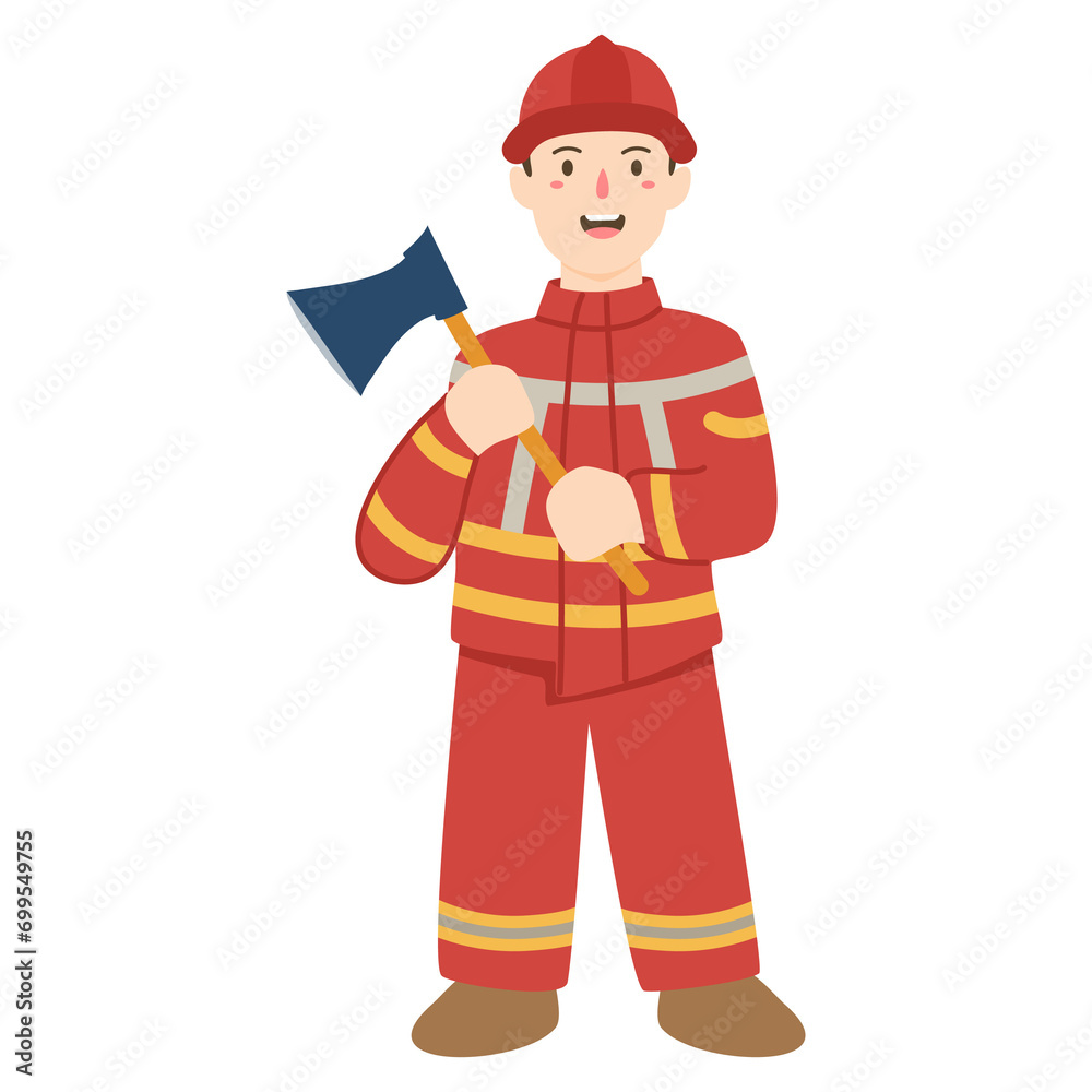 hand drawn flat design firefighters illustration