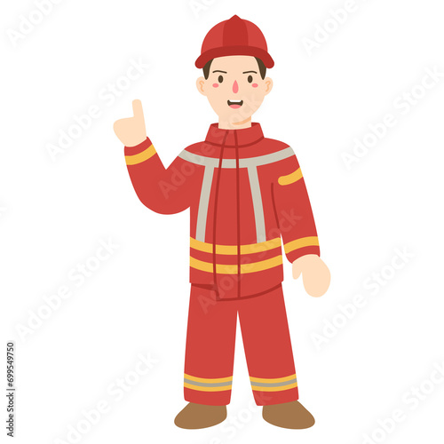 hand drawn firefighter cartoon illustration