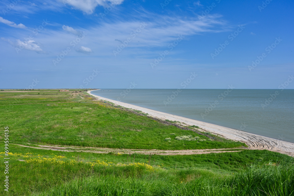 Landscape of the Beglitskaya Spit with Azov Sea shore Landscape of the Beglitskaya Spit with Azov Sea shore