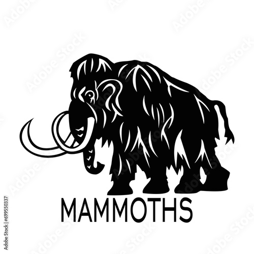 Mammoth vector sketch, hand drawn ink illustration